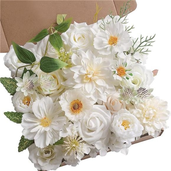 Artificial Flowers Combo Box Set Faux Flowers Bulk Flower Leaf w/ Stems Wedding - Picture 1 of 6
